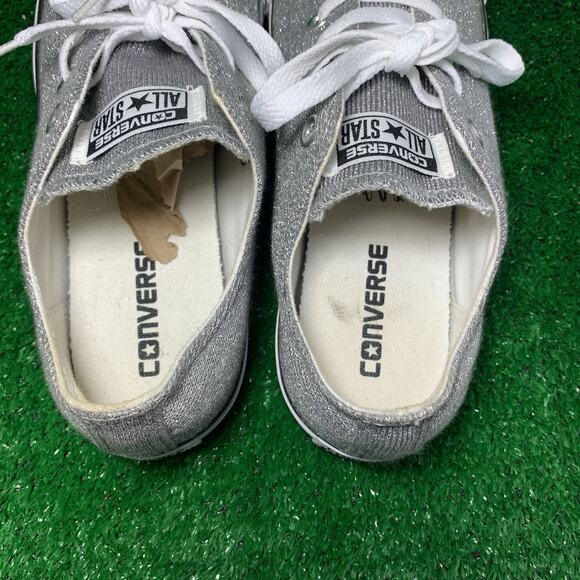 Converse All-Star Chuck Taylor Silver Glitter Low Sneakers 549679F Womens 10 US - Picture 7 of 9